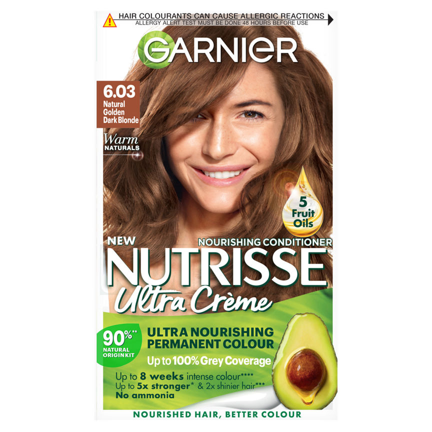 Garnier Nutrisse Ultra Crème Permanent Hair Dye Natural Golden Dark Blonde GOODS ASDA   