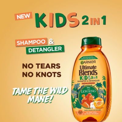 Garnier Ultimate Blends Kids Apricot No Tears Easy Detangling Shampoo for all Hair Types