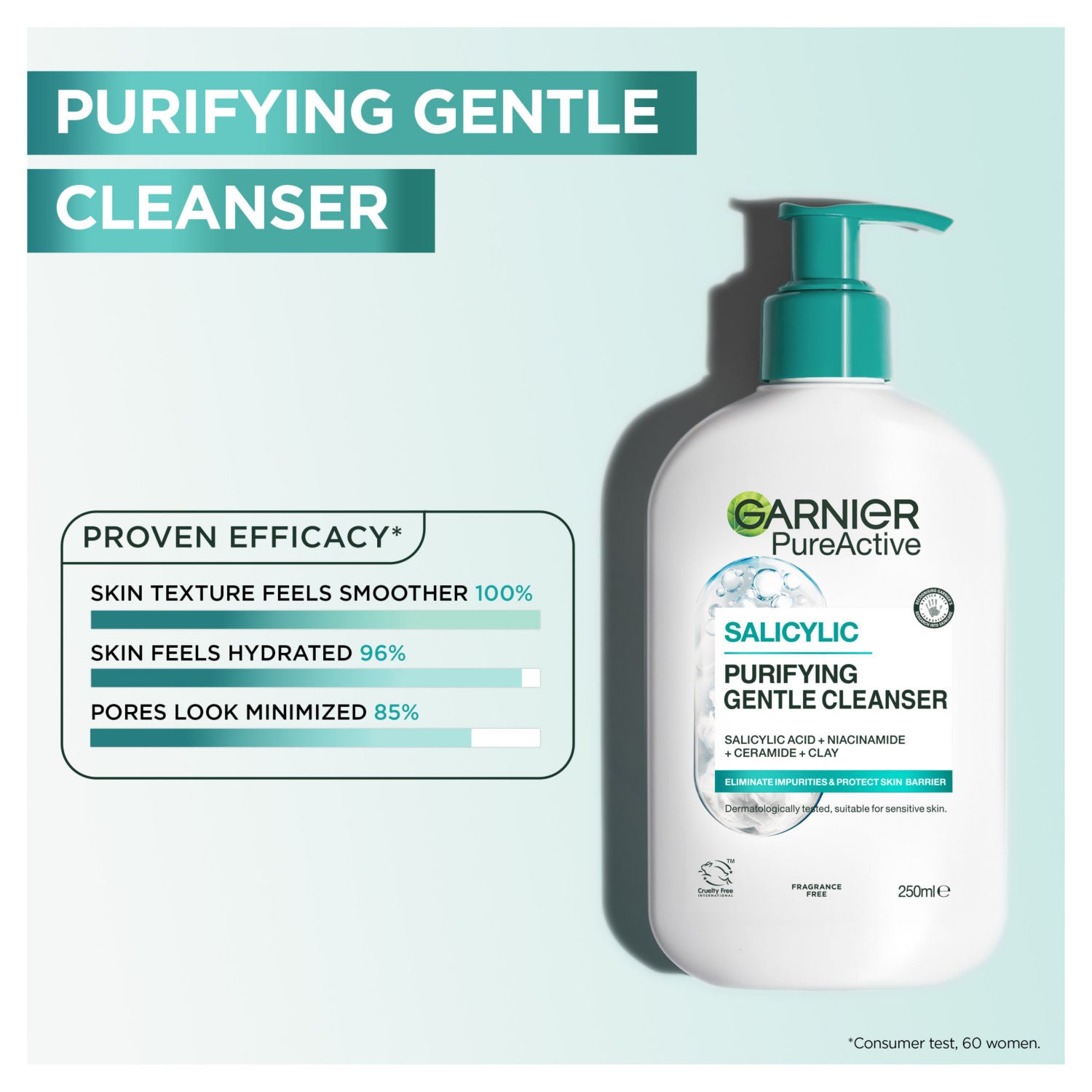 Garnier Salicylic Face Cleanser 250ml, UK version