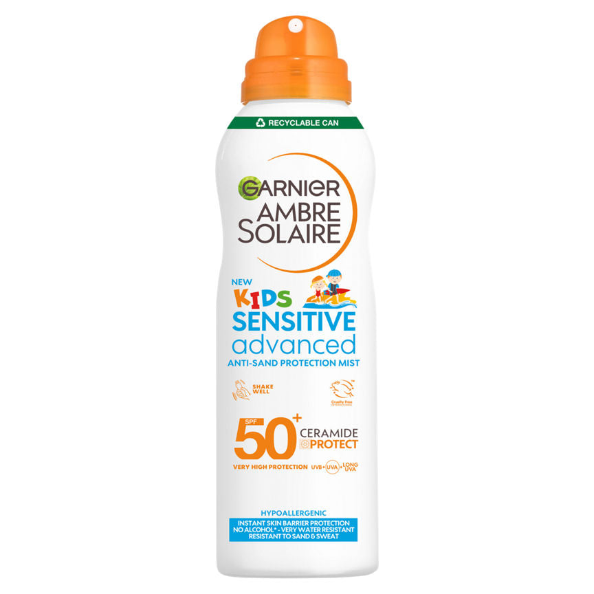 Garnier Ambre Solaire SPF 50+ Sensitive Advanced Kids Anti-Sand Mist GOODS ASDA   