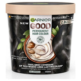 Garnier GOOD Permanent Hair Dye (Shade: 2.0 Truffle Soft Black) for vibrant, lasting colour.