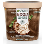Garnier GOOD Permanent Hair Dye (Shade: 6.0 Mochaccino Brown) for vibrant, lasting colour.