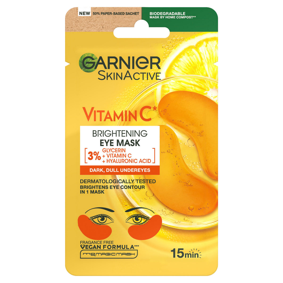 Garnier Vitamin C brightening eye mask 5g - British product