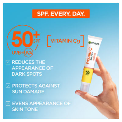 Garnier Vitamin C Daily UV Brightening Fluid Sheer Glow SPF50+, for All Skin Types, 40ml