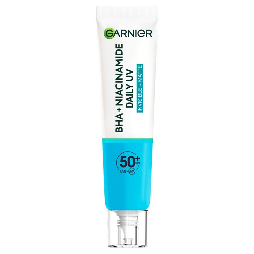 Garnier Daily UV Niacinamide, BHA & AHA, Invisible + Matte Fluid SPF50+, All Skin Types, 40ml