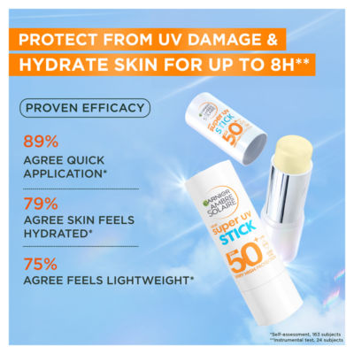 Garnier Ambre Solaire UV invisible stick SPF50+ sunscreen 9ml, UK version