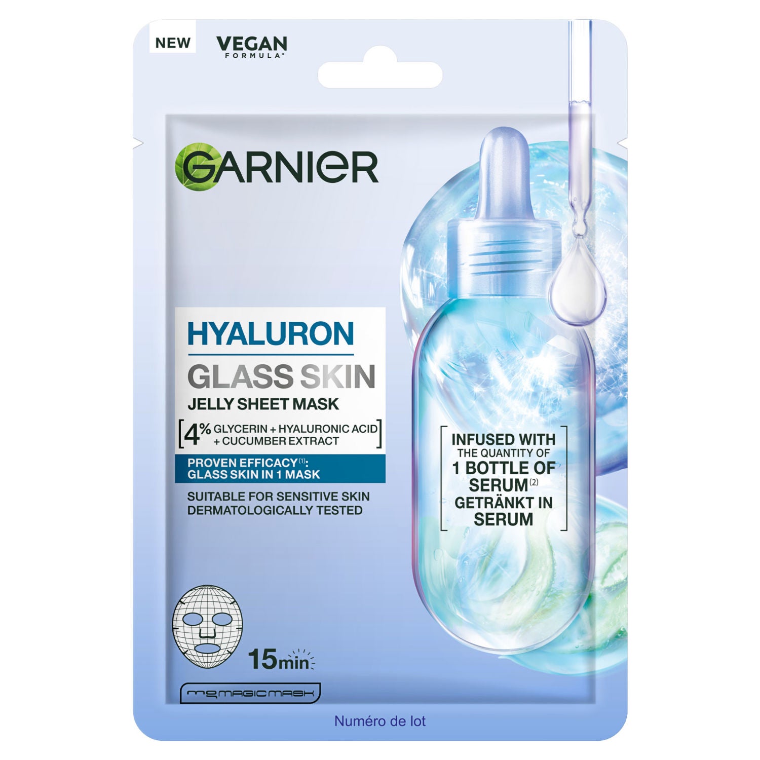 Garnier Glass Skin Jelly sheet mask 27g, imported from the UK