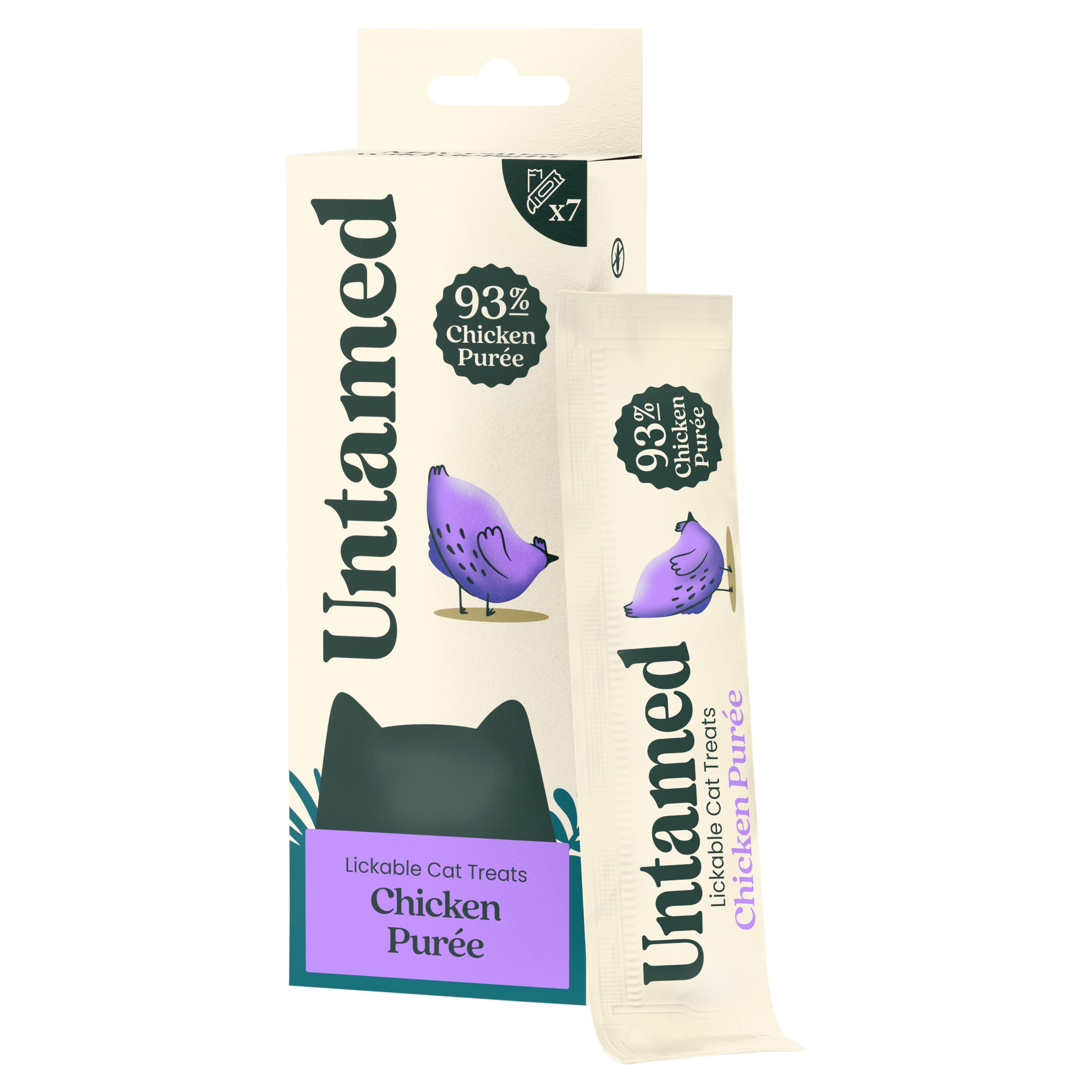 Untamed chicken puree cat treats 7 x 15g, UK version
