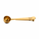 Whittard brass-finished coffee scoop clip 7g, imported from the UK