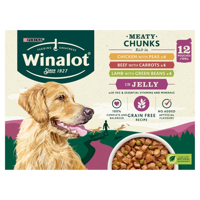 Winalot Dog Food Pouches Mixed in Jelly    12 x 100g