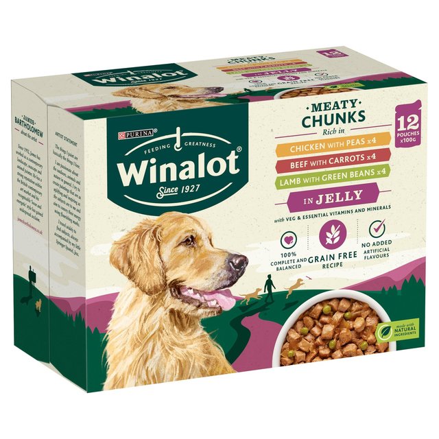 Winalot Dog Food Pouches Mixed in Jelly    12 x 100g GOODS M&S   