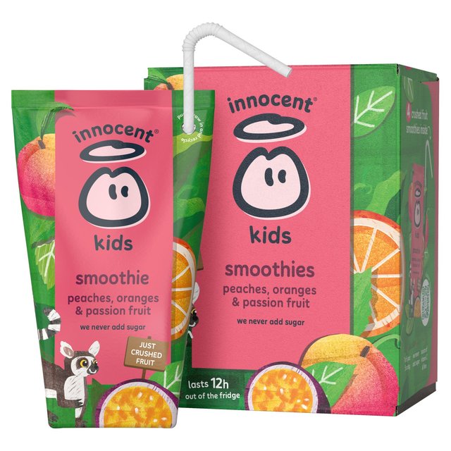 Innocent Kids Peaches & Passion Fruit Smoothies   4 x 150ml GOODS M&S   