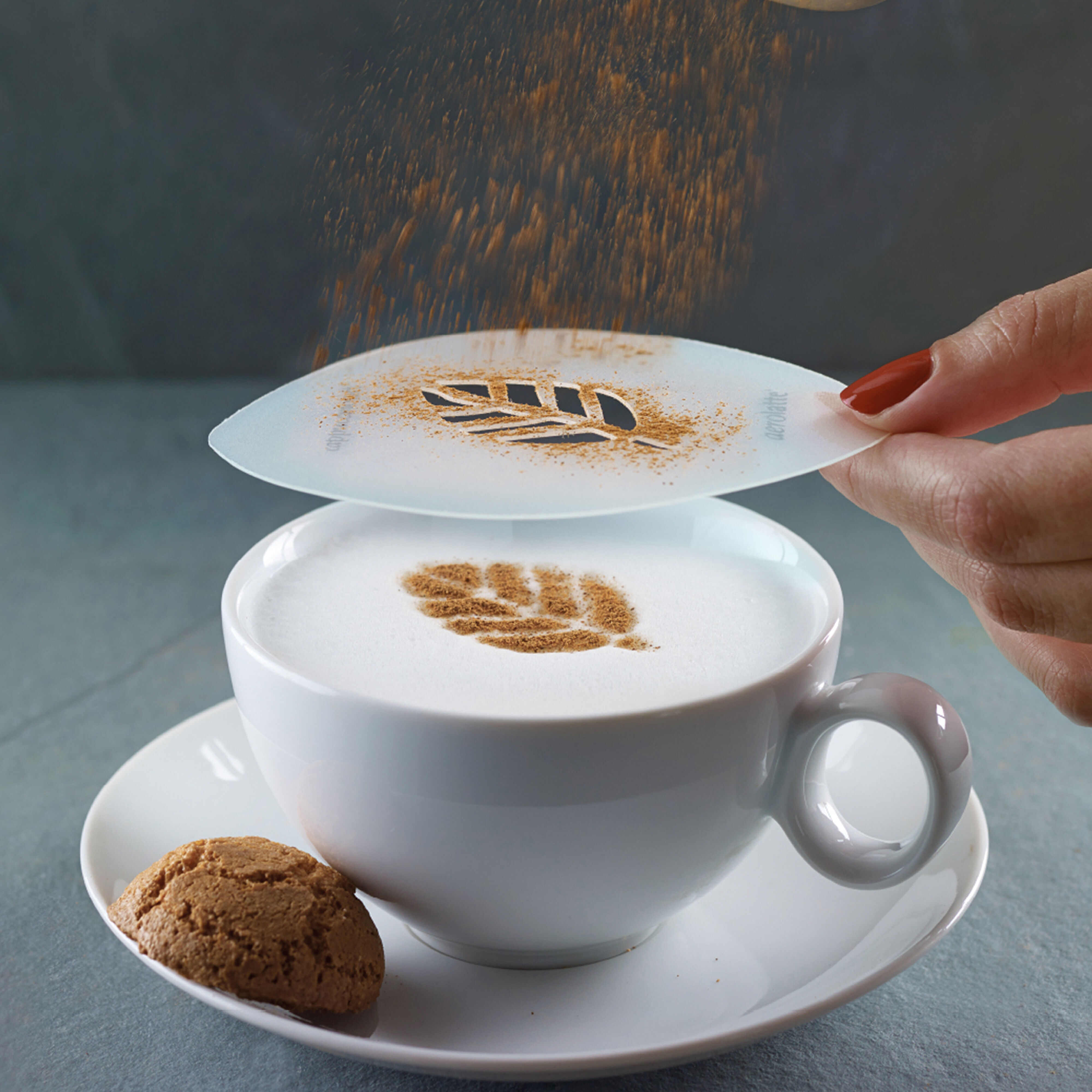 Aerolatte cappuccino stencils six designs 10cm, imported from the UK
