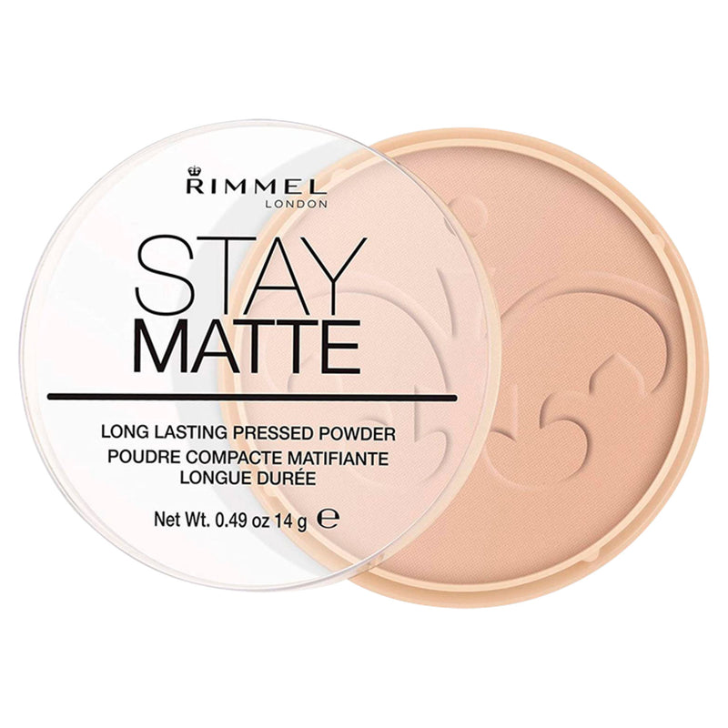 Rimmel London Stay Matte Pressed Powder 005 Silky Beige 14g, imported from the UK