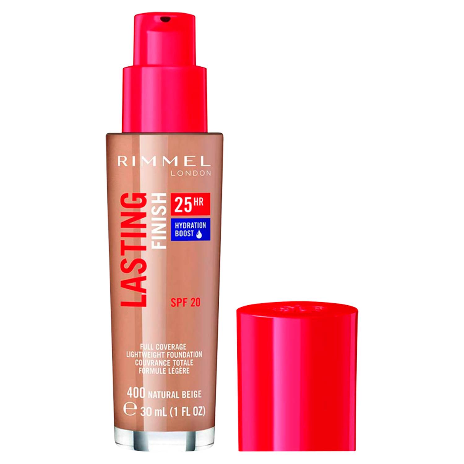 Rimmel London Lasting Finish Foundation 400 Natural Beige 30ml (British brand)