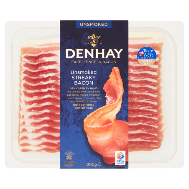 Denhay Dry Cured Unsmoked Streaky Bacon   200g GOODS M&S   