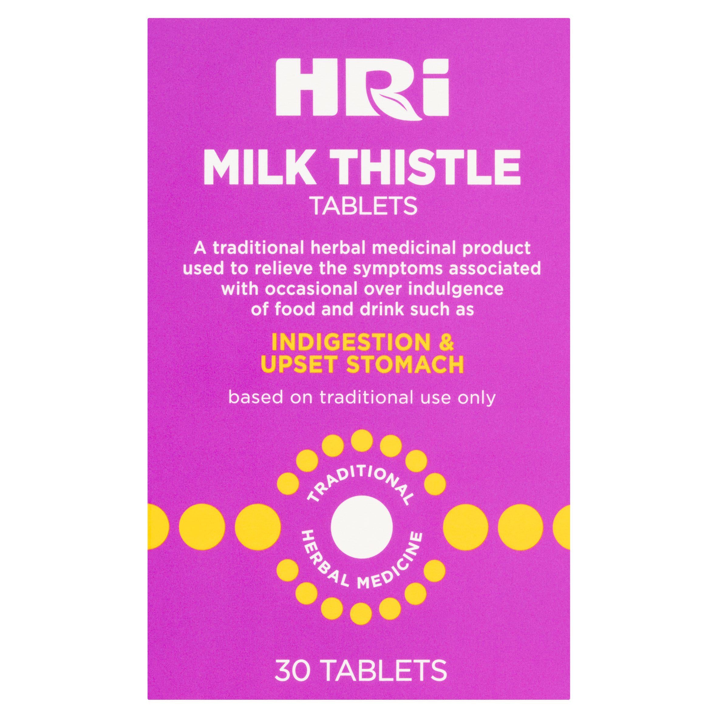 HRI Milk Thistle Tablets Standardised Fruit Extract 300mg Tablets x30 GOODS Sainsburys   