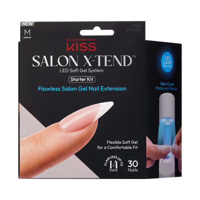 Kiss Salon X-Tend LED Soft Gel Nail Extension Kit 30 أظافر