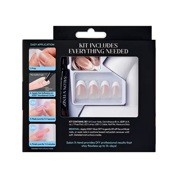 Kit d'extension d'ongles Kiss Soft Gel 30 Faux ongles - Produit britannique