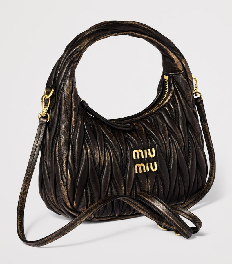 Miu Miu Wander matelassé lambskin top-handle bag, imported from the UK