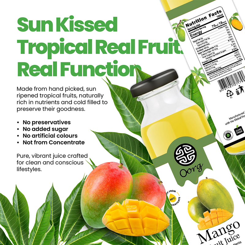 OORG natural mango juice 250ml x 6 (British brand)