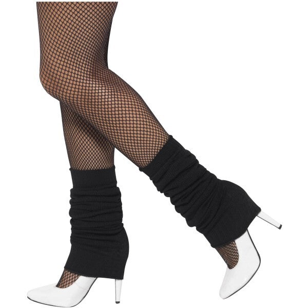 Smiffys black legwarmers fancy dress accessory - British product