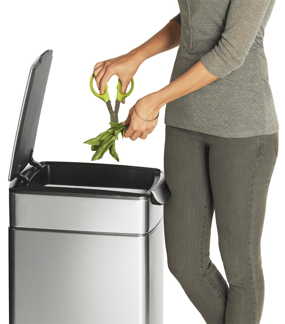 Simplehuman slim brushed steel pedal bin 40L (British brand)