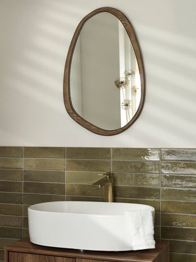 Next Natural Jackson Round Pebble Wall Mirror 43cm x 62cm- Buy online at McGrocer