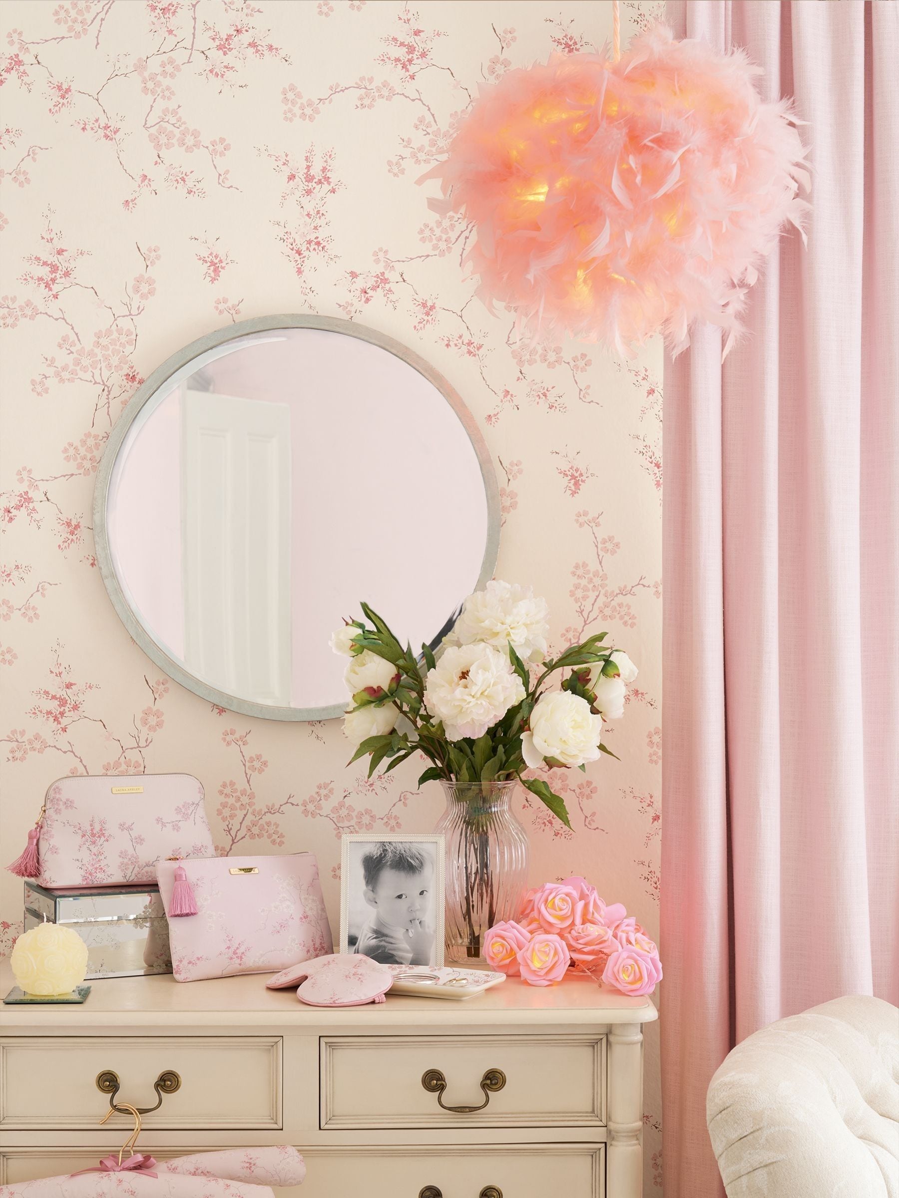 Laura Ashley Oriental Blossom wallpaper sample A4, imported from the UK