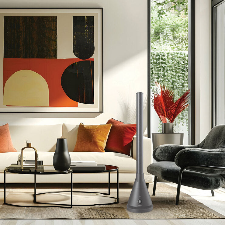Vybra Spire 3-in-1 tower fan heater grey, imported from the UK