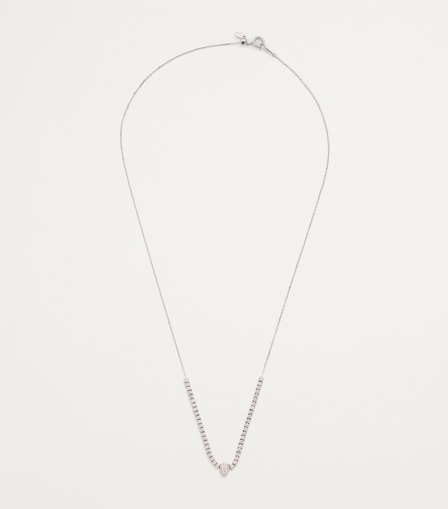 Persée white gold diamond pear tennis necklace, imported from the UK
