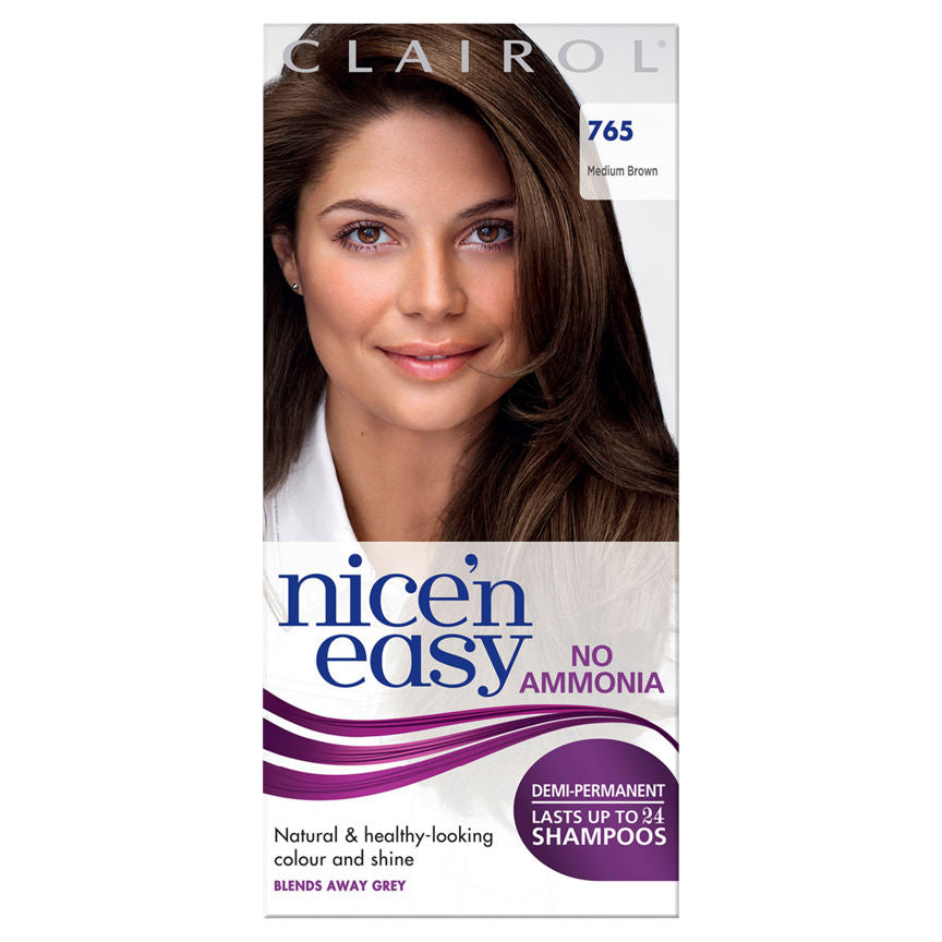 Clairol Nice’n Easy Non Permanent Hair Dye No Ammonia Medium Brown 765 GOODS ASDA   