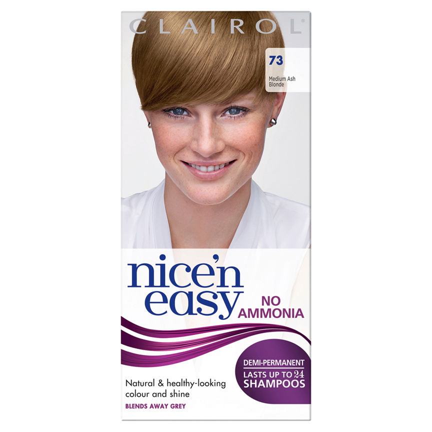 Clairol Nice’n Easy Non Permanent Hair Dye No Ammonia Medium Ash Blonde 73 GOODS ASDA   