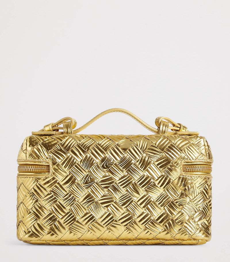 Bottega Veneta Bang Bang vanity case metallic calfskin gold hardware, imported from the UK