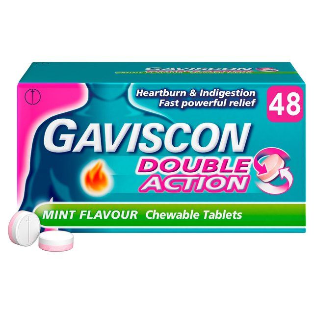 Gaviscon Double Action Tabs Heartburn Indigestion Mint   48 per pack GOODS M&S   