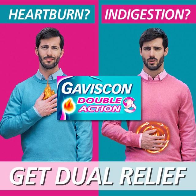 Gaviscon Double Action Tabs Heartburn Indigestion Mint   48 per pack GOODS M&S   