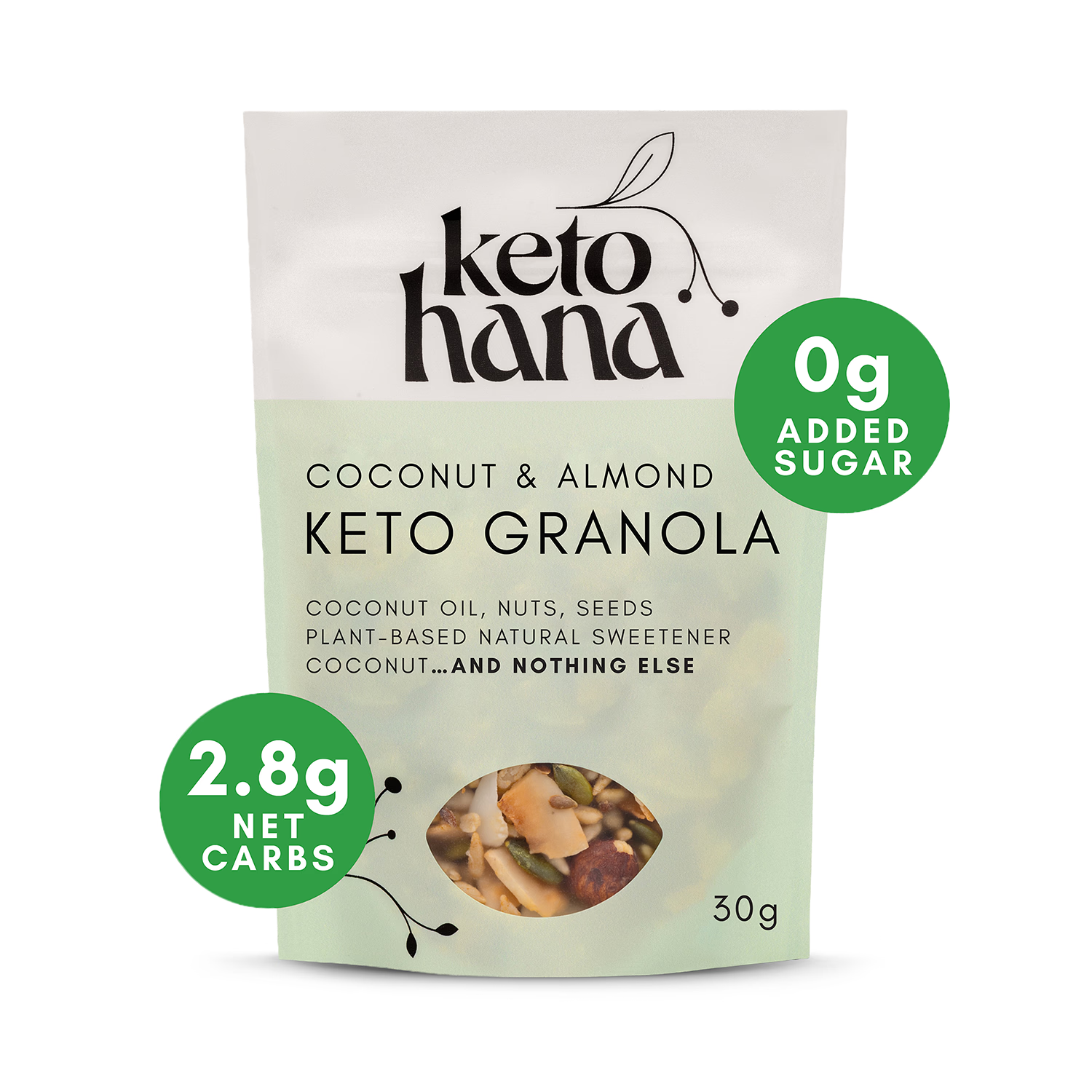 Keto Hana coconut almond granola 300g, UK version
