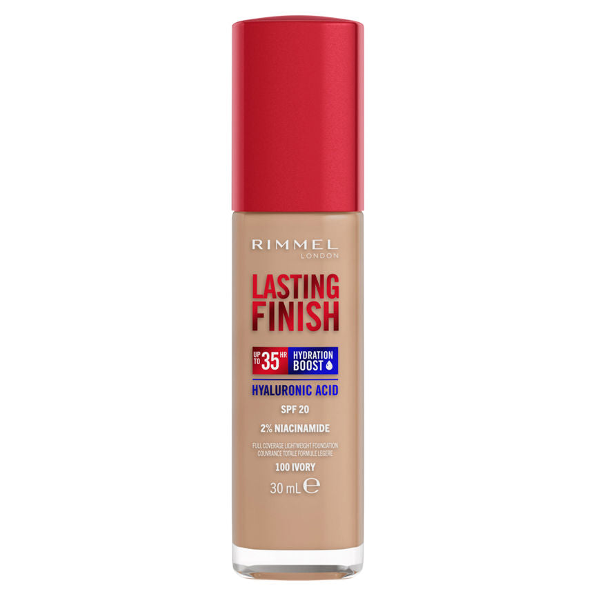 Rimmel London Lasting Finish 35 Hour Foundation 100 Ivory 30ml GOODS ASDA   