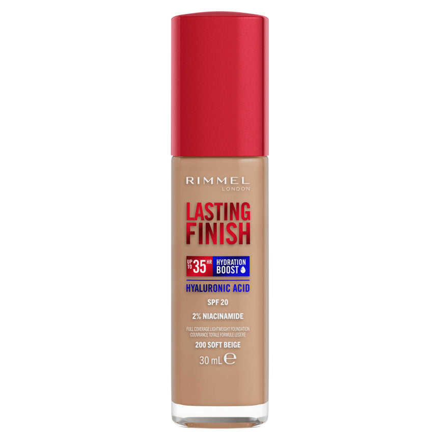 Rimmel London Lasting Finish 35 Hour Foundation 200 Soft Beige GOODS ASDA   