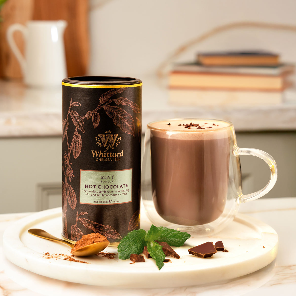 Whittard mint hot chocolate powder 350g, imported from the UK