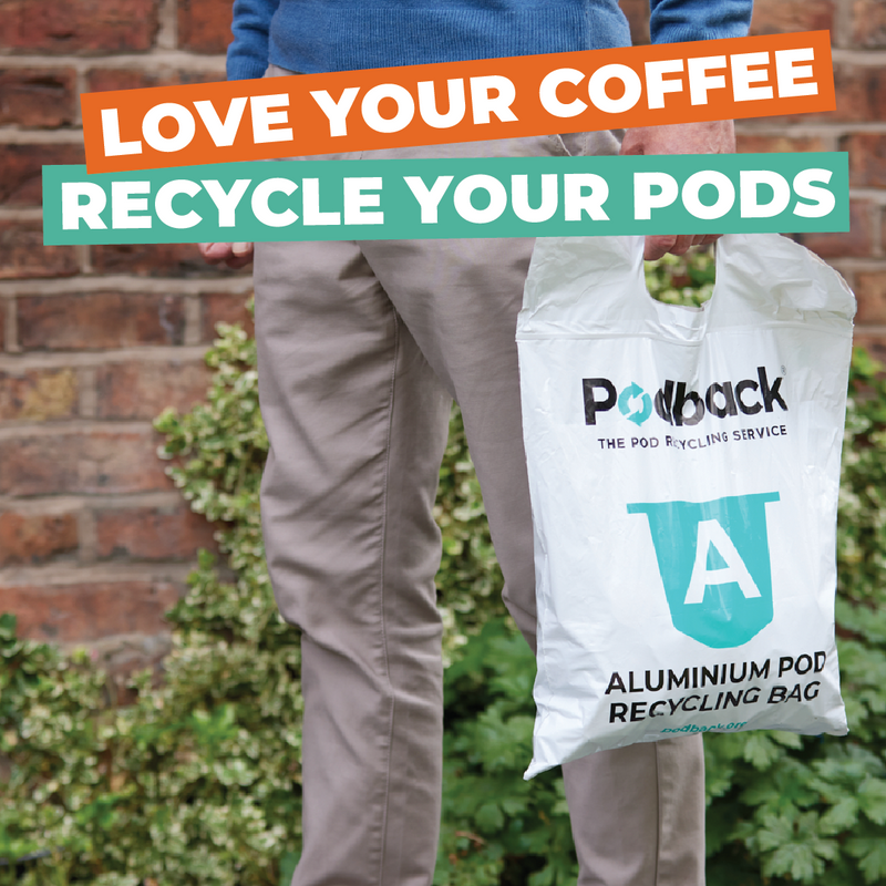 Coffee pod recycling bag for Podback, 45cm high - British product