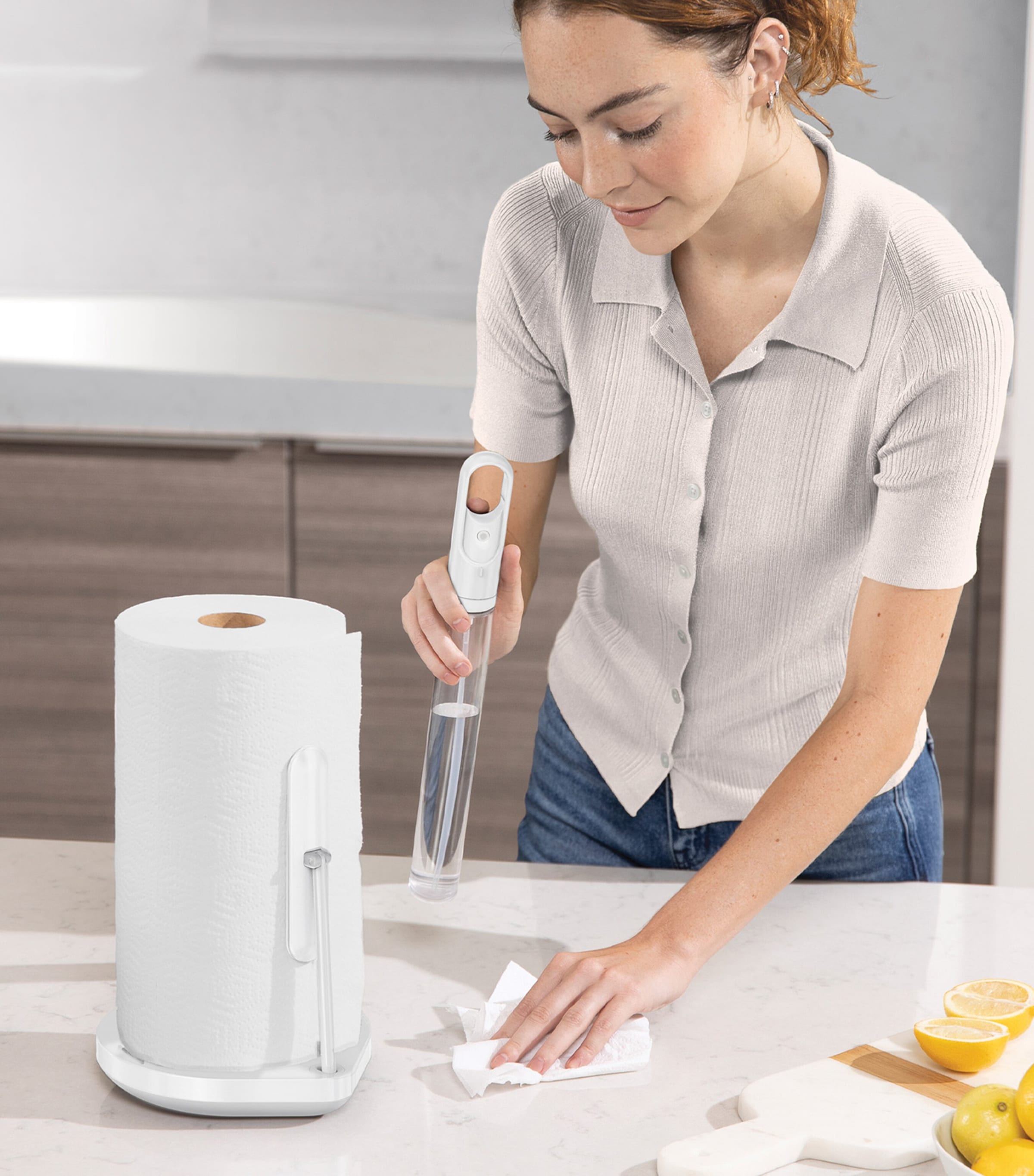Simplehuman paper towel holder and spray pump (British brand)