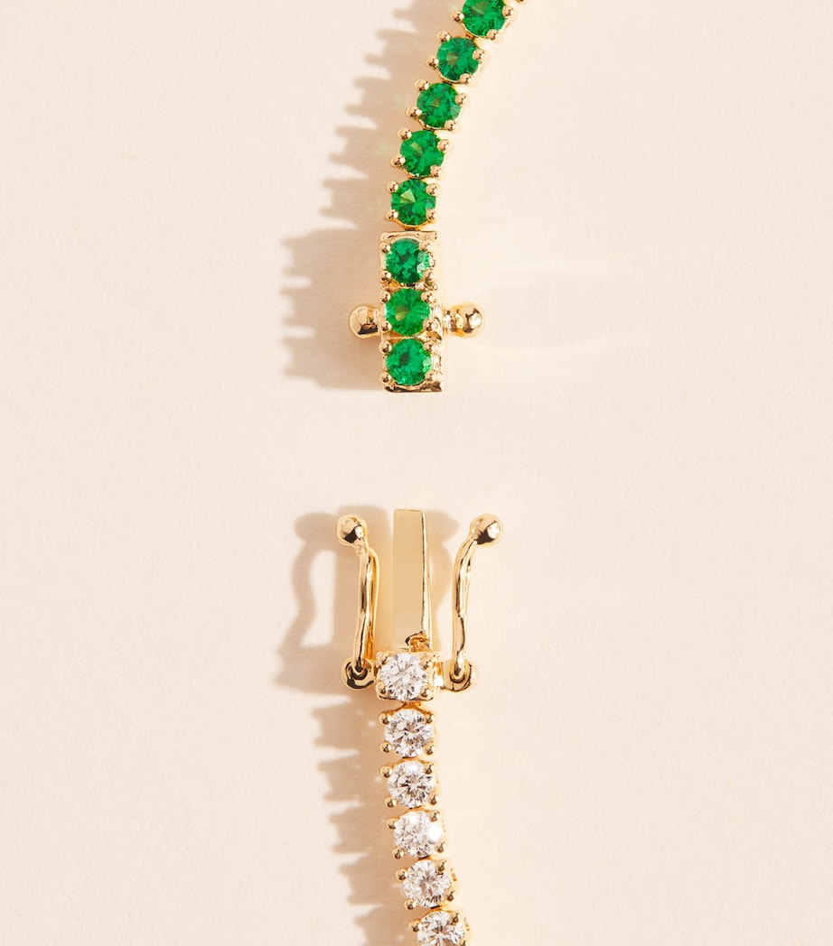Anita Ko Hepburn Armband Gelbgold Diamant Smaragd, importiert aus dem Vereinigten Königreich
