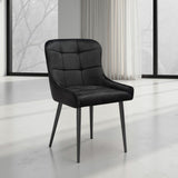 Indus Valley Kia black velvet dining chair 2 pack (British brand)