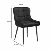 Indus Valley Kia black velvet dining chair 2 pack (British brand)