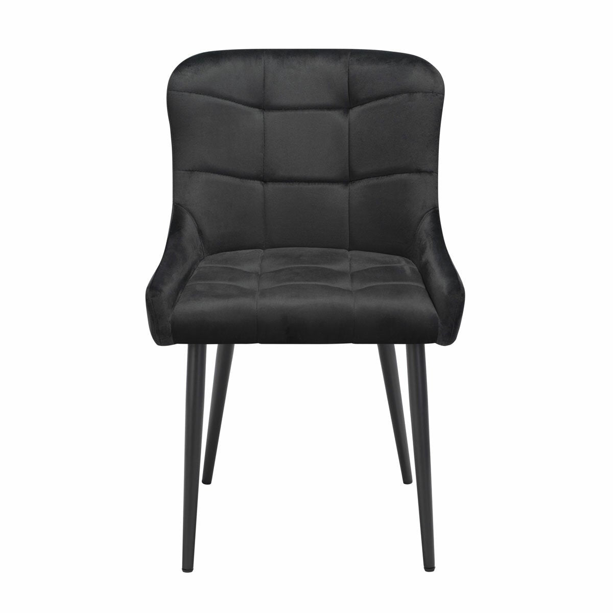Indus Valley Kia black velvet dining chair 2 pack (British brand)
