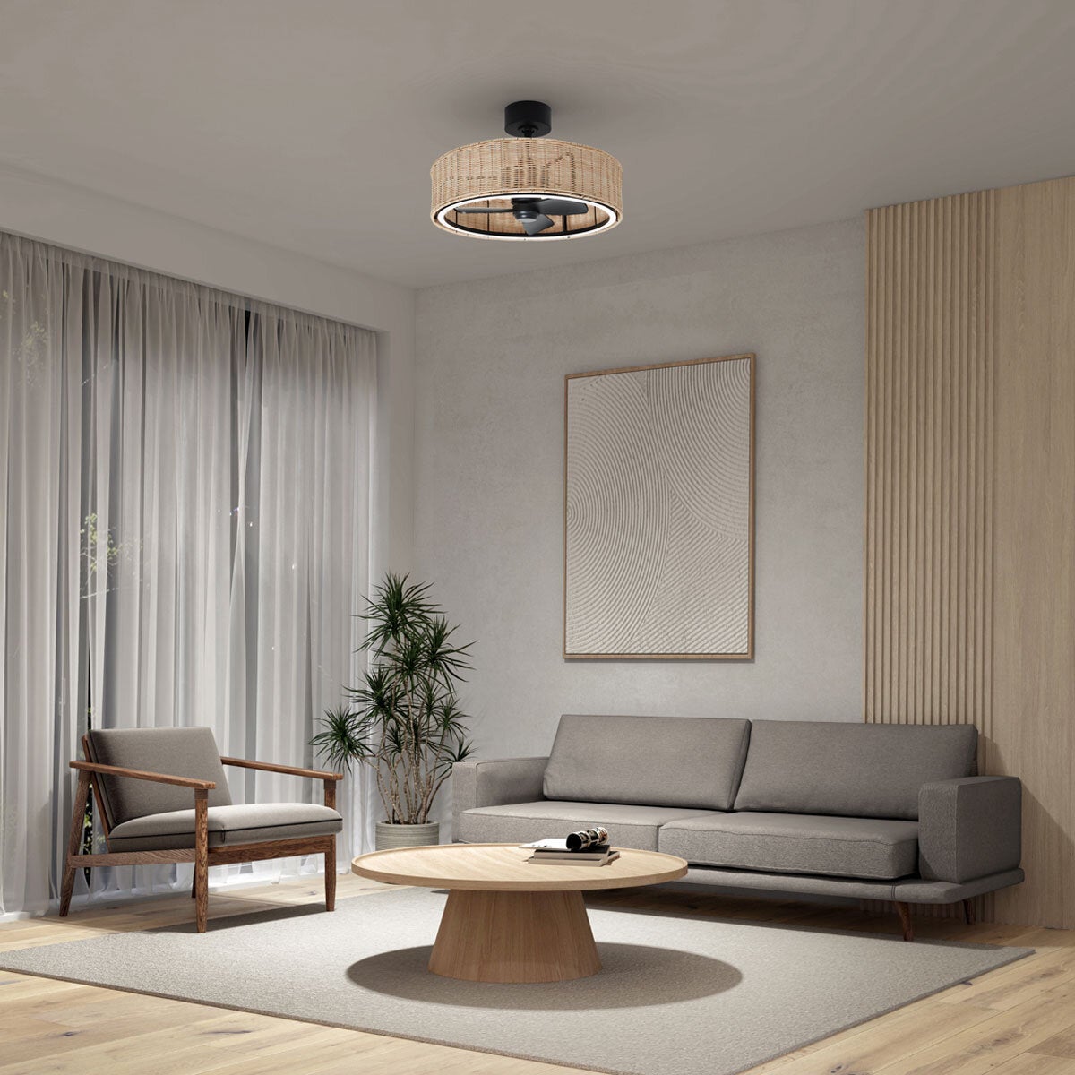 Artika rattan ceiling fan light 61cm- British product