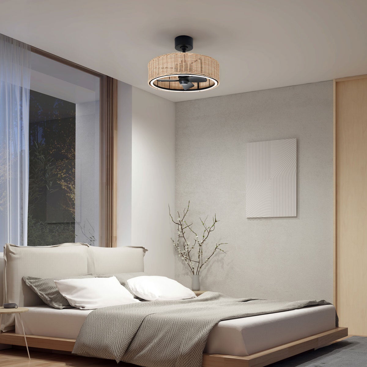 Artika rattan ceiling fan light 61cm- British product