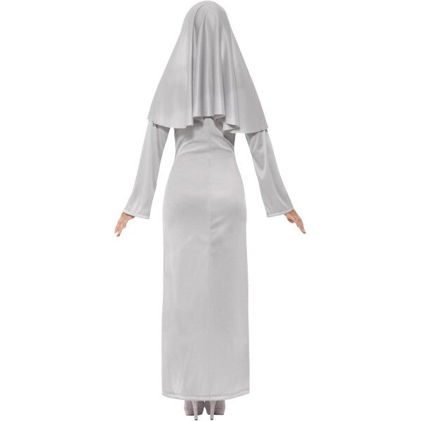 Smiffys gothic nun costume grey dress headpiece, UK version