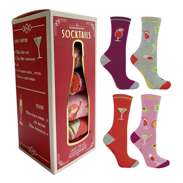 BOXT Socks 4 Pairs Cocktail Socks in a Gift Box 4-8 UK GOODS Superdrug   